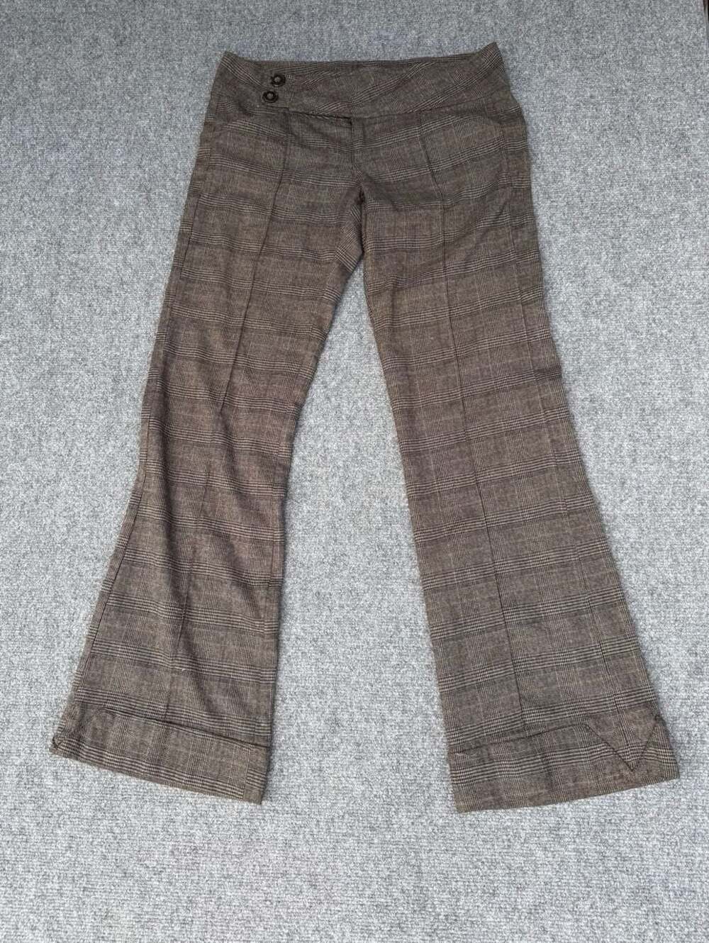 Rewind Women's Plaid Flare Pants Brown Size 7